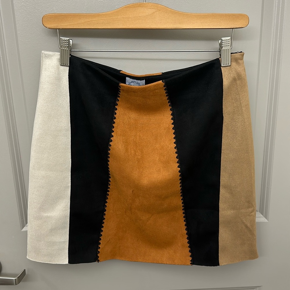 Faux suede mini skirt